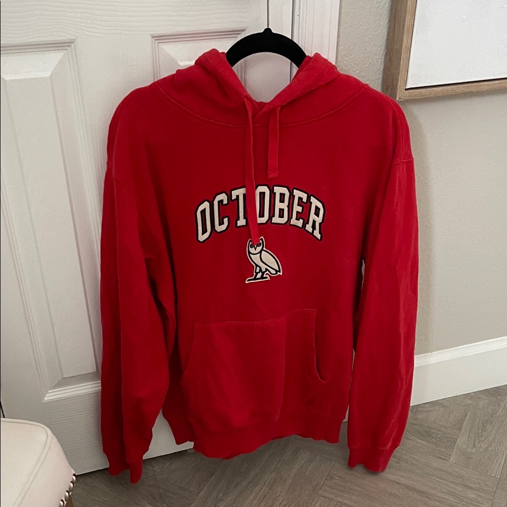 Red OVO (Drake) October Hoodie with Owl Logo